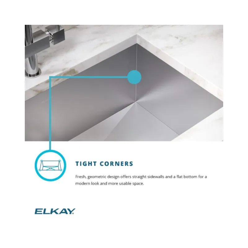 Crosstown 18.25" x 23.5" x 10" Stainless Steel Single-Basin Undermount Kitchen Sink - Zero Radius Corners