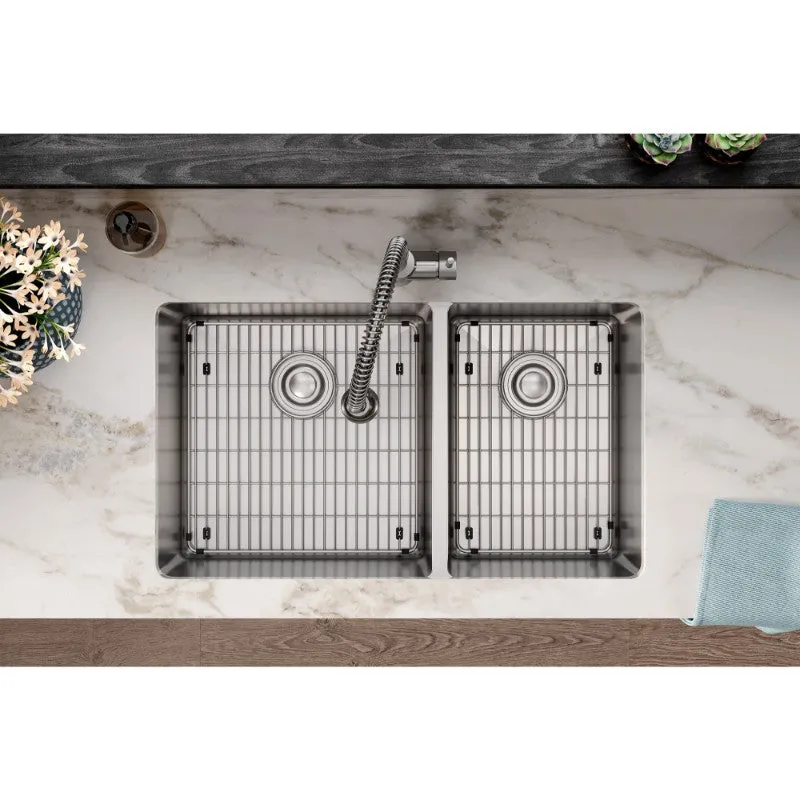 Crosstown 18.5" x 31.5" x 9" Stainless Steel 60/40 Double-Basin Undermount Kitchen Sink Kit