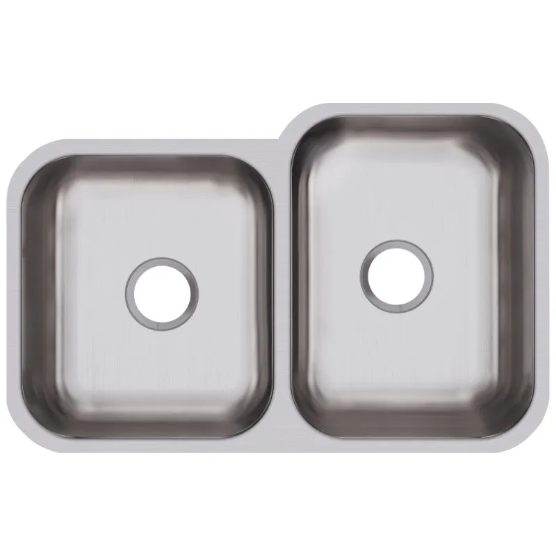 Dayton 20.5" x 31.75" x 10" Stainless Steel Double-Basin Undermount Kitchen Sink in Radiant Satin
