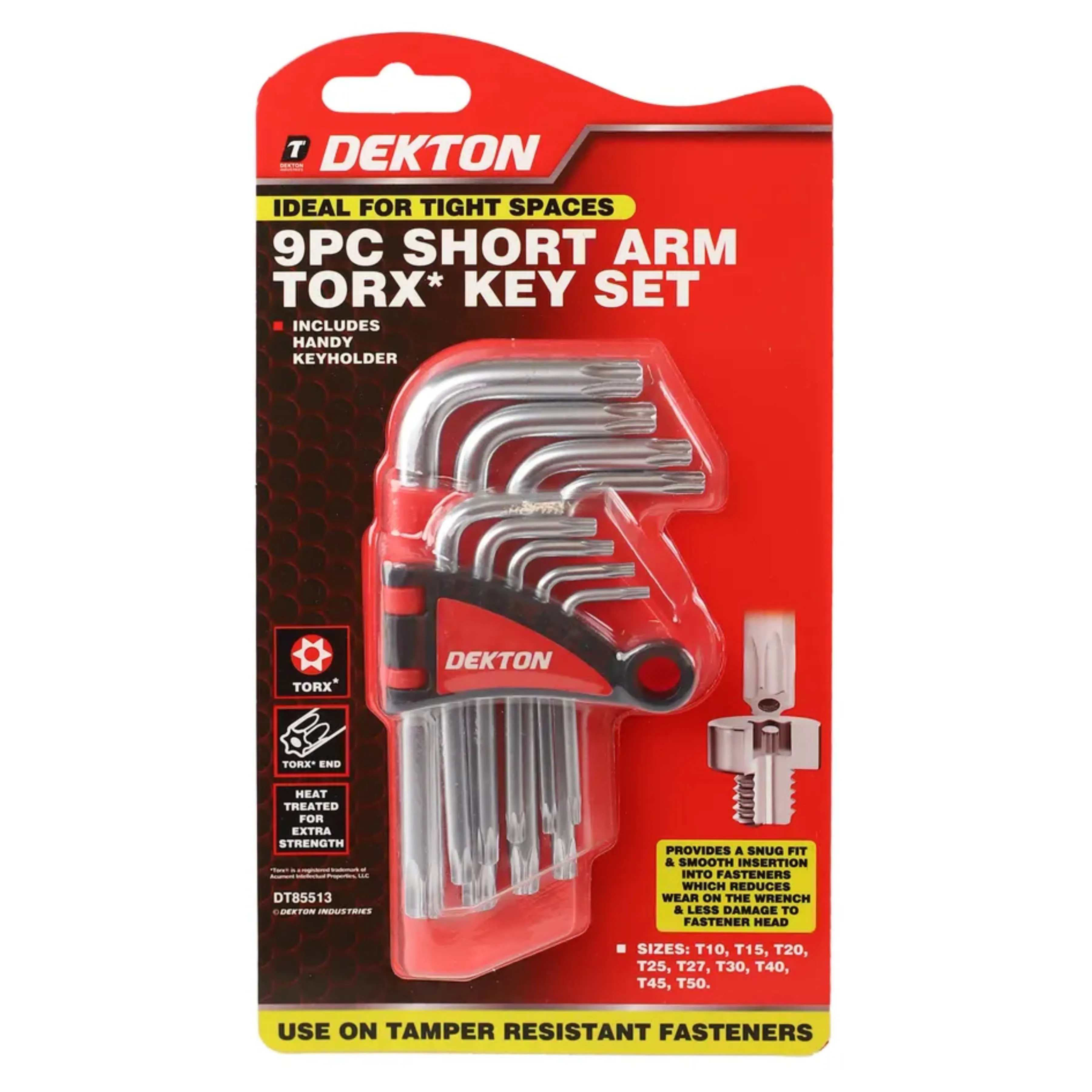 DEKTON 9PC Short Torx Key Set