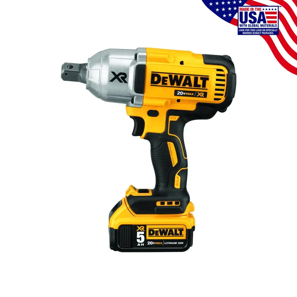 DeWalt 20V MAX* XR‚® High Torque 3/4" Impact Wrench with Hog Ring Anvil, 5.0Ah