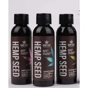 Hemp Seed Massage Oil Trio Gift Set - Valentines Day Collection 2 Oz