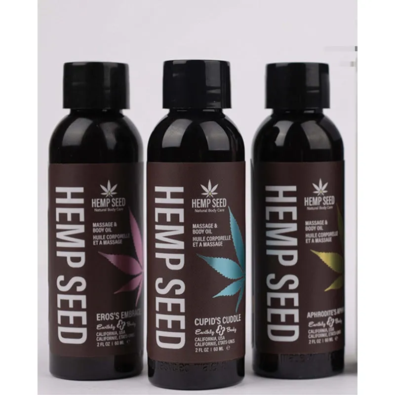 Hemp Seed Massage Oil Trio Gift Set - Valentines Day Collection 2 Oz