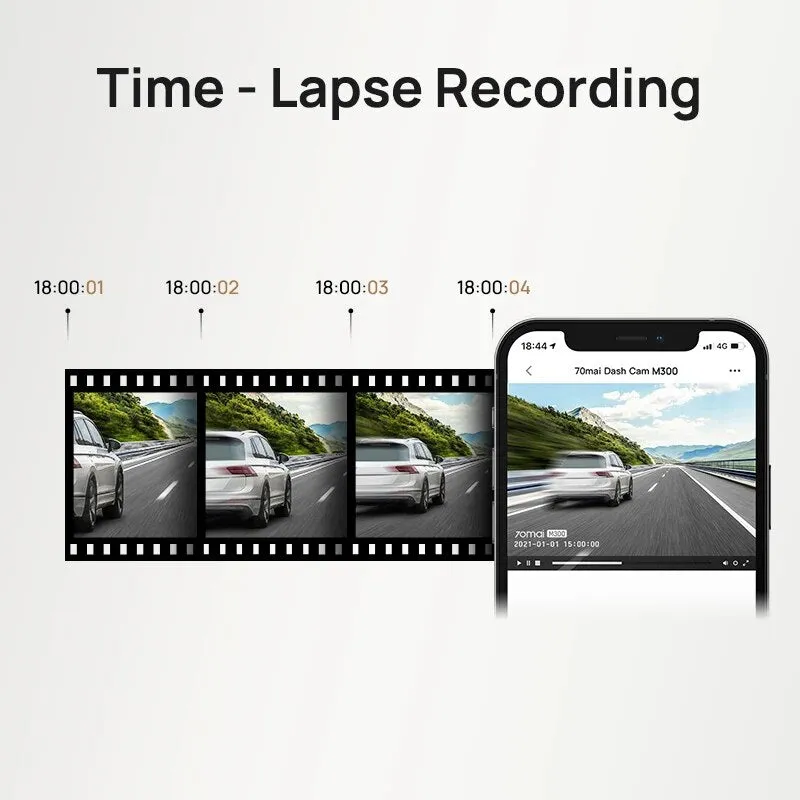 High-Resolution Night Vision Dash Cam with 1296P & 24H Parking Monitor