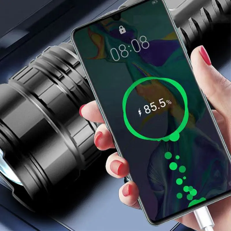 Hot saleMultifunctional White Laser Telescopic Zoom Tactical Flashlight