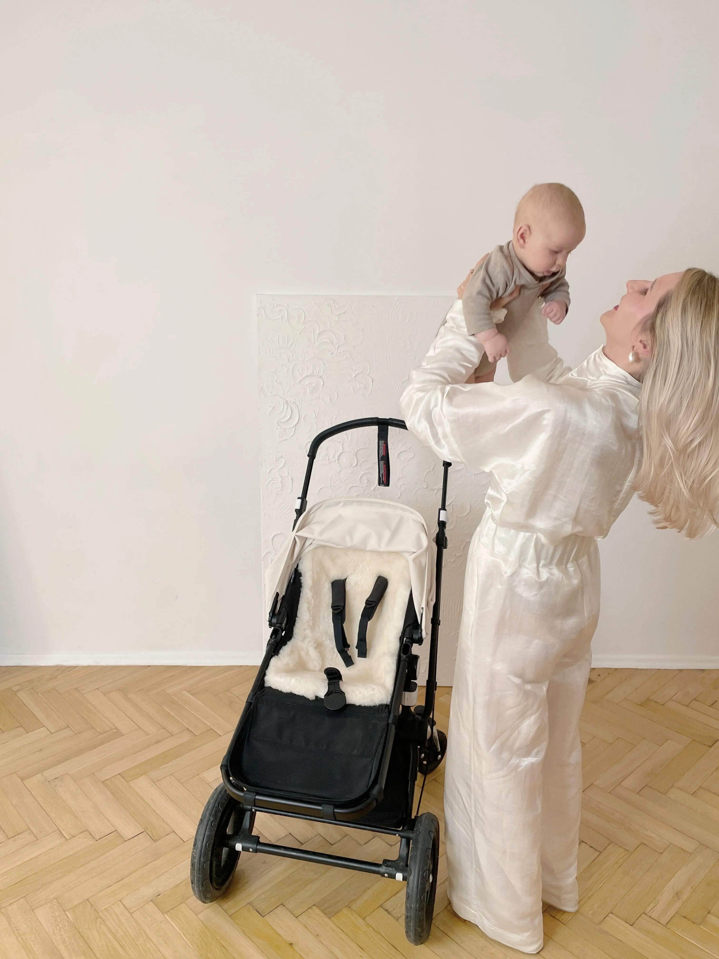 Ivory Natural Sheepskin Stroller Liner