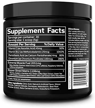 JNX Sports The Ripper! FAT BURNER (30 Servings) Strawberry Shred Exp Oct 2025