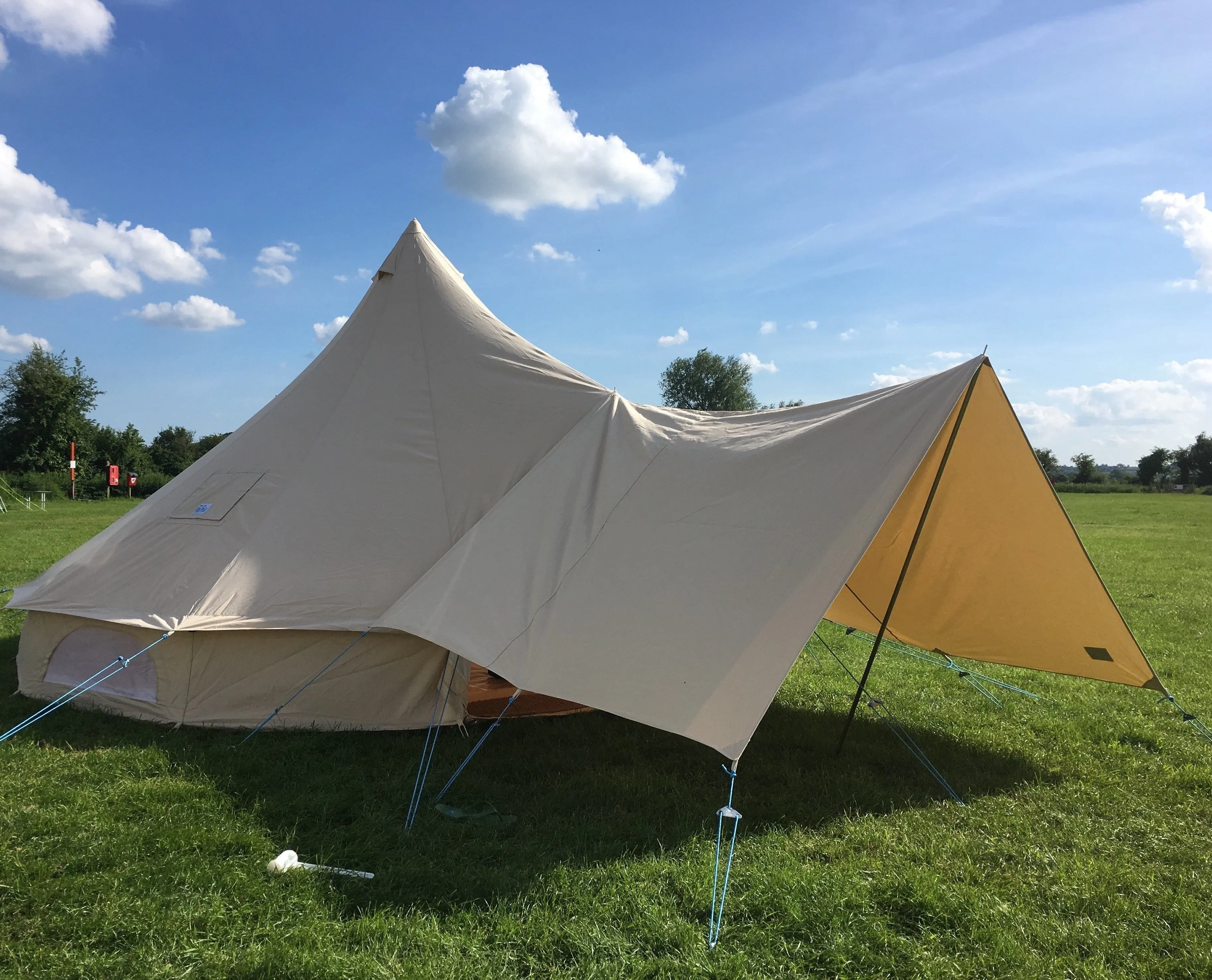 Large Canvas Bell Tent Awning 400 x 260 – 2 pole