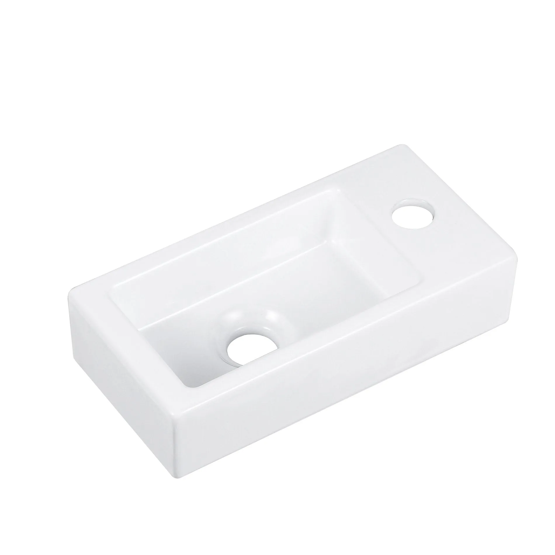 LIBERTY 14" Rectangular Wall-Mount Bathroom Sink, Space-saving