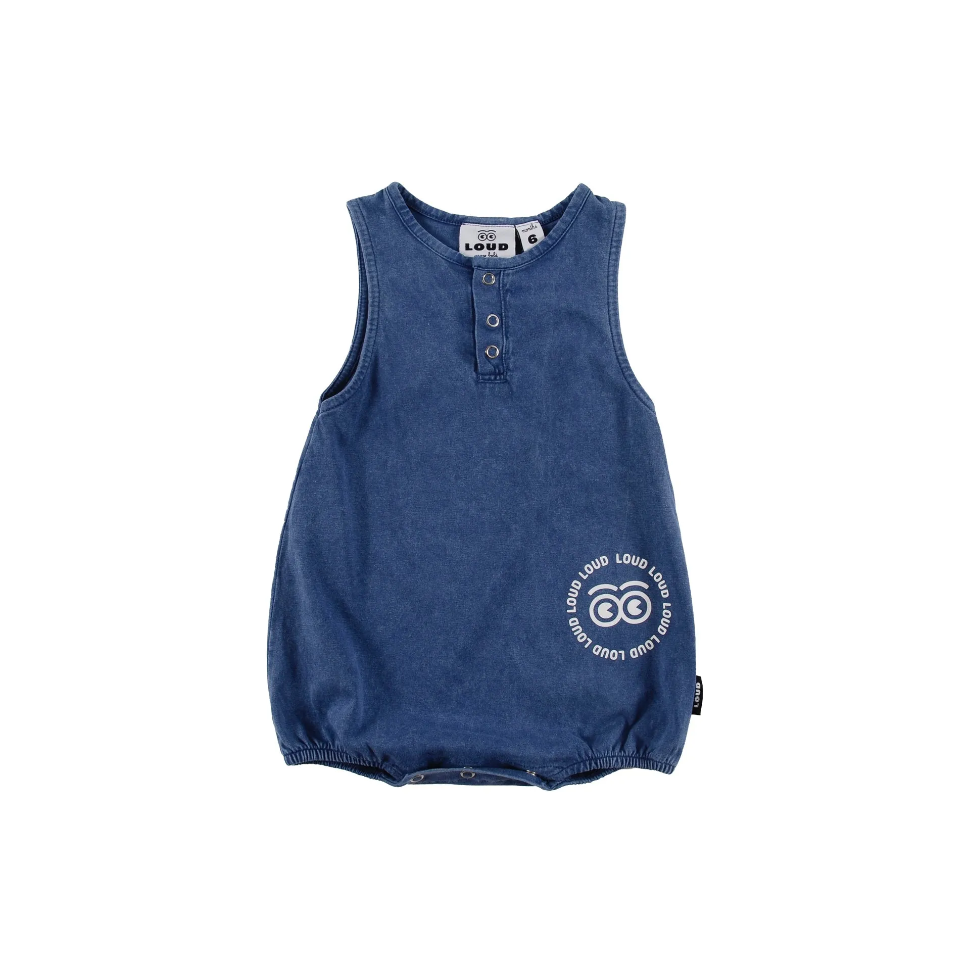 Loud Apparel Navy Marble Dye Romper