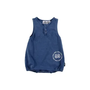 Loud Apparel Navy Marble Dye Romper