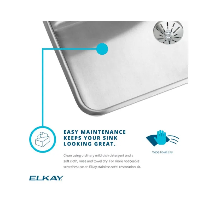Lustertone Classic 18.38" x 18.38" x 8" Stainless Steel Single-Basin Undermount Kitchen Sink