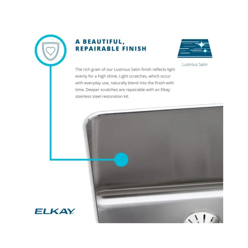 Lustertone Classic 18.38" x 18.38" x 8" Stainless Steel Single-Basin Undermount Kitchen Sink