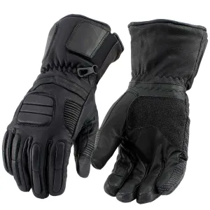 Milwaukee Leather SH752 Men's Black Breathable Gauntlet Leather Gloves