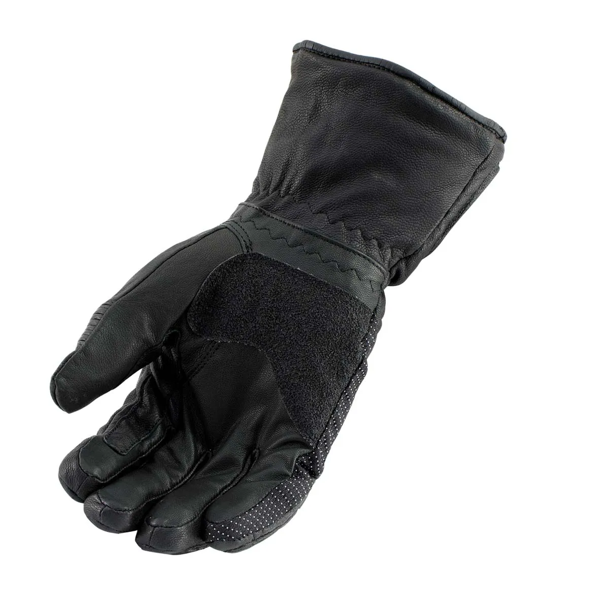 Milwaukee Leather SH752 Men's Black Breathable Gauntlet Leather Gloves