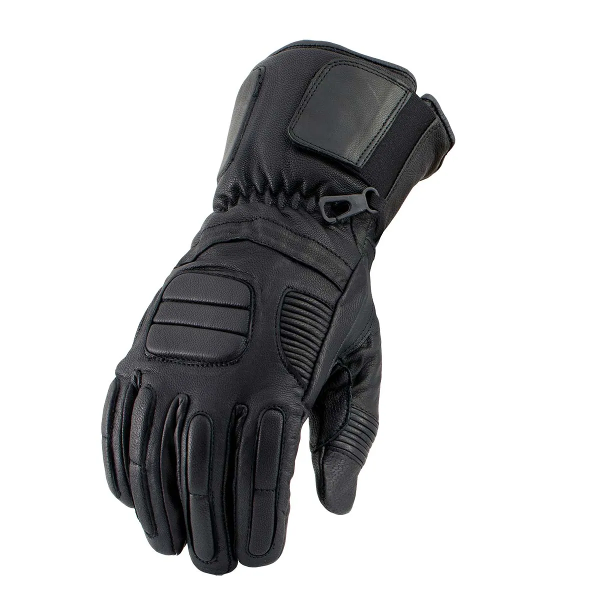 Milwaukee Leather SH752 Men's Black Breathable Gauntlet Leather Gloves