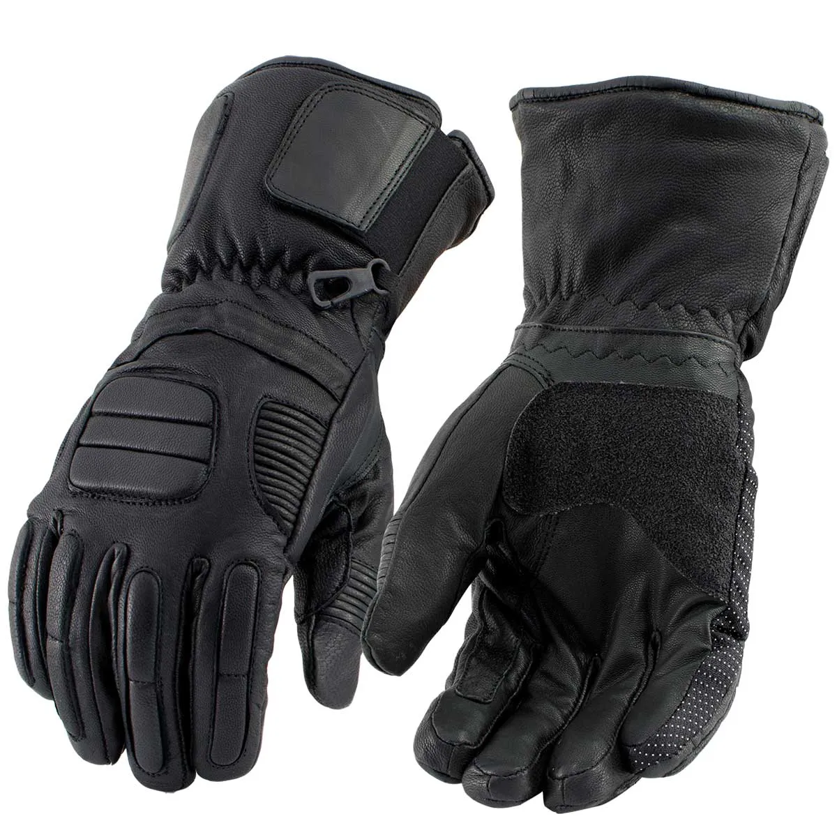 Milwaukee Leather SH752 Men's Black Breathable Gauntlet Leather Gloves