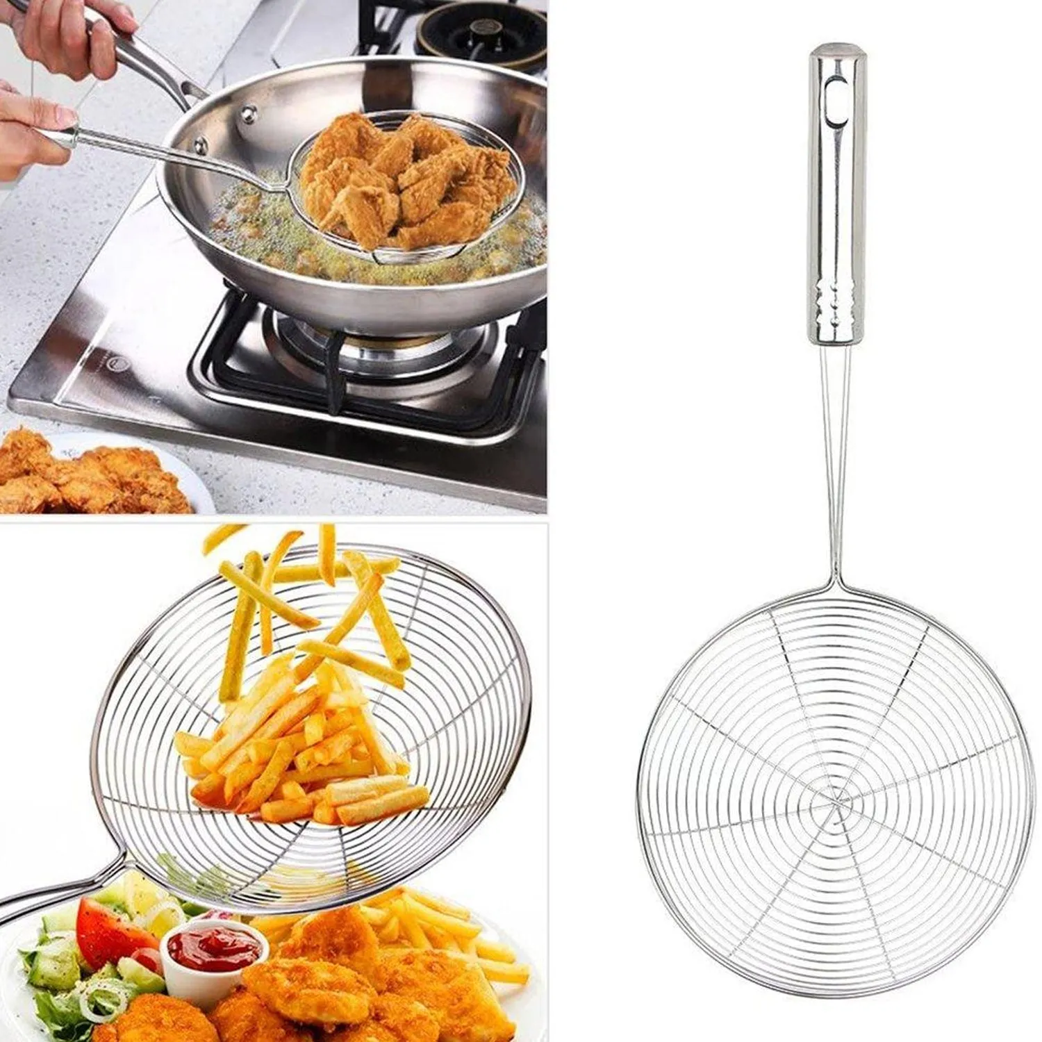 Mini Oil Strainer To Get Perfect Fried Food Stuffs Easily Without Any Problem And Damage.