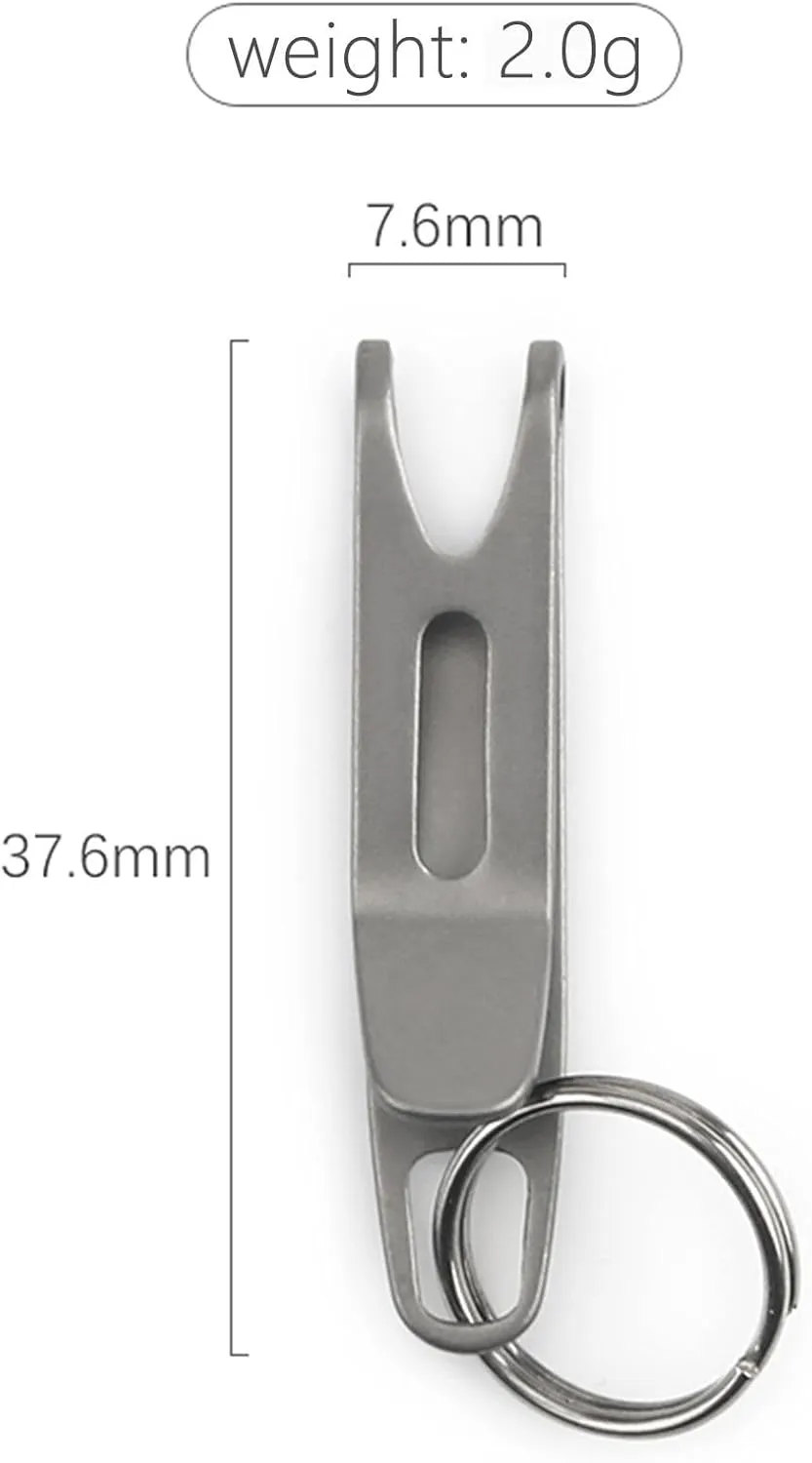 Mini Titanium Alloy Clasp with Key Ring, Outdoor Gear Pocket Suspension Clip Hanger Tool for Keys