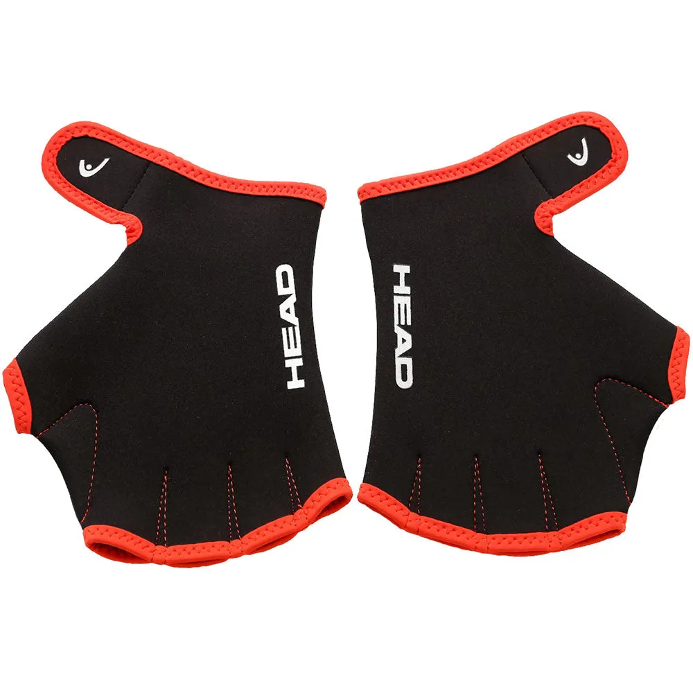 Open Box Head Swim Gloves (Black / Red, Small)