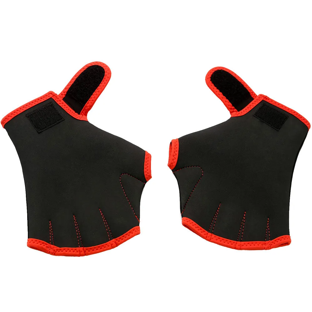 Open Box Head Swim Gloves (Black / Red, Small)