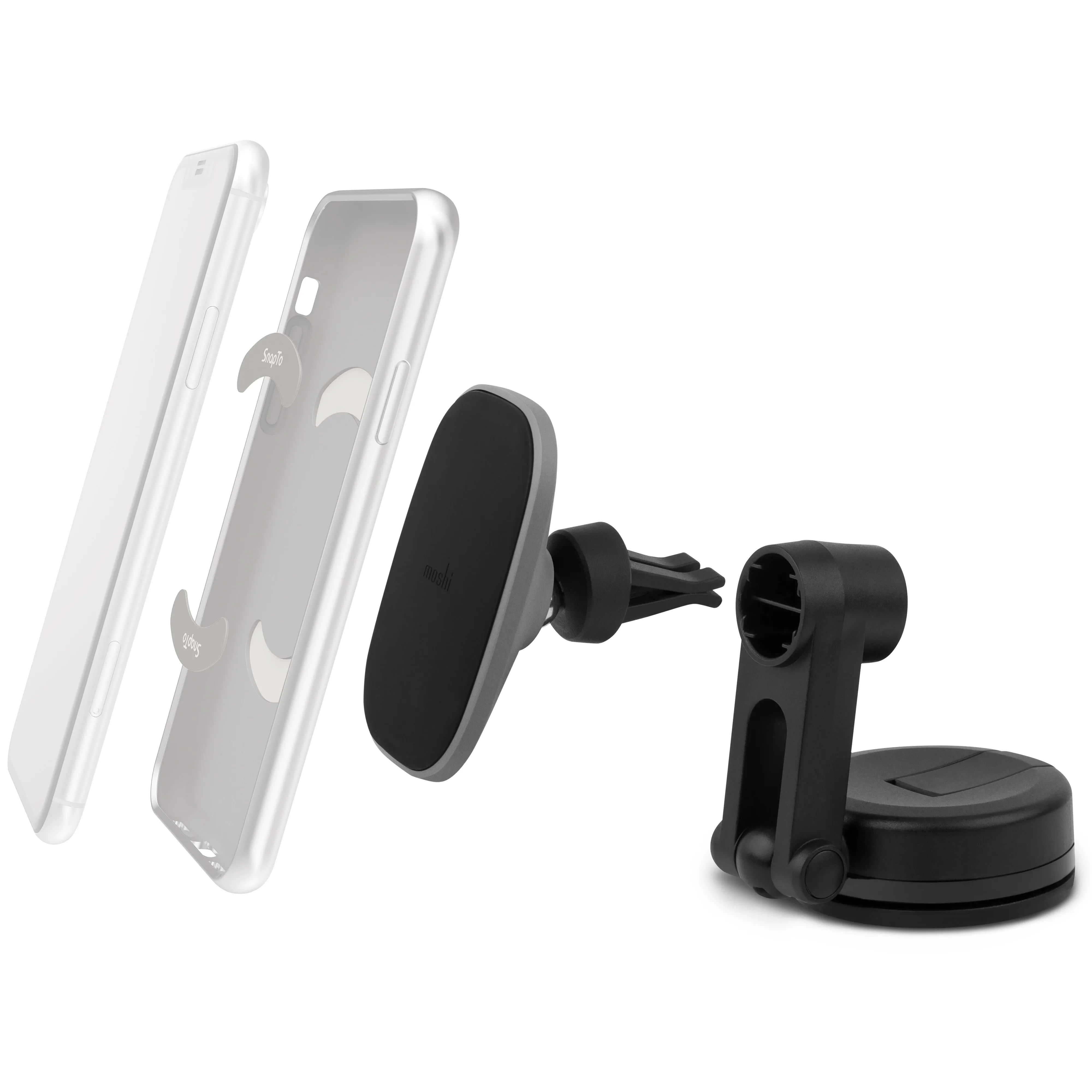 [OPEN BOX] MOSHI SnapTo Universal Car Mount with Wireless Charging - Black