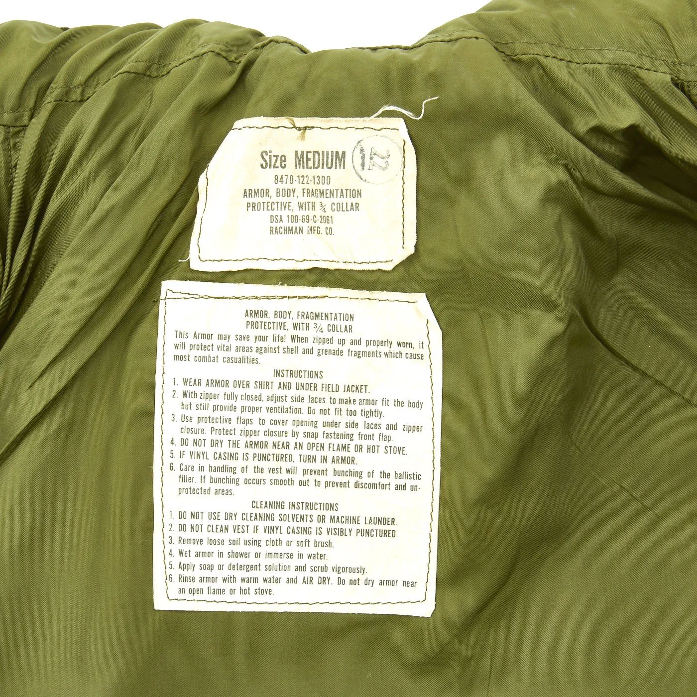 Original U.S. Vietnam War Infantryman Fatigue Uniform and M-56 Gear Set with M72 A2 LAW Light Anti-Tank Weapon