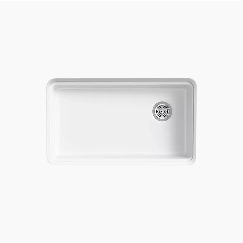 Riverby 22" x 33" x 5.88" Enameled Cast Iron Single-Basin Undermount Kitchen Sink in White