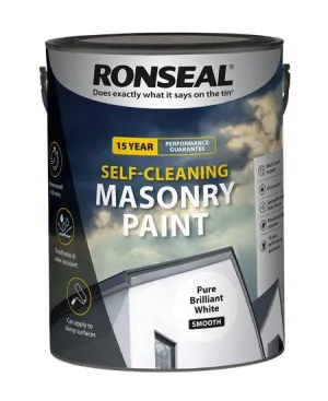 Ronseal Self-Clean Masonry Paint Pure Brilliant White 5L