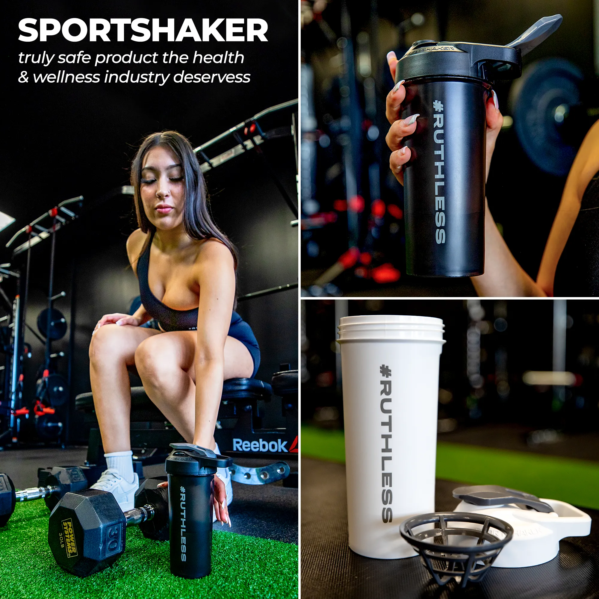 #RUTHELESS Shaker Bottle, Great for Pre Workout, and Protein Drink, Pro Blend Thechnology, 100% leak Free, 27-Ounce, Made in The USA.