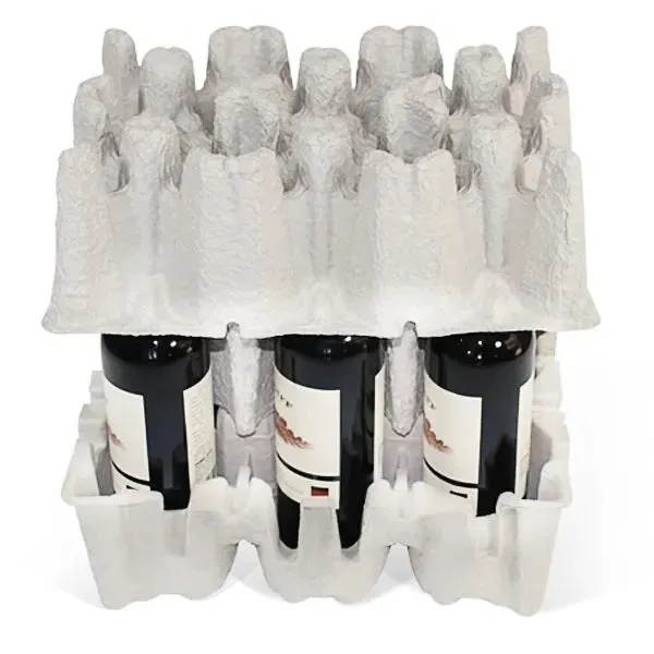 Six (6) Bottle Stand Up Pulp Wine Shipper Kit (Trays & Outer Shipping Box)
