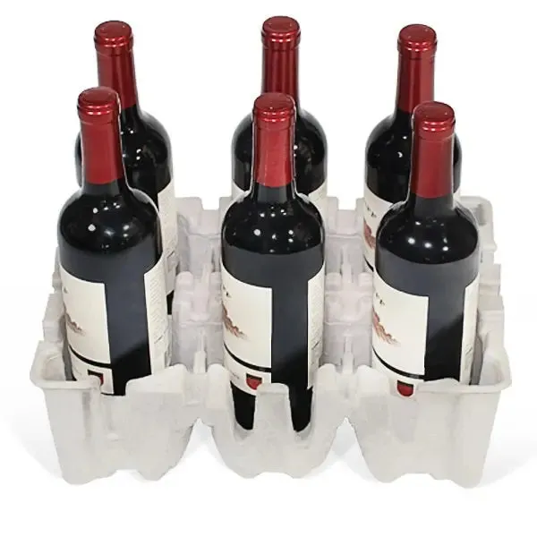 Six (6) Bottle Stand Up Pulp Wine Shipper Kit (Trays & Outer Shipping Box)