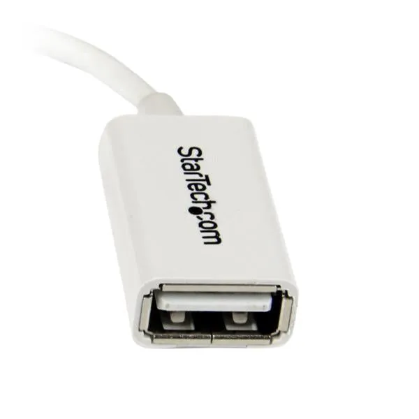 Startech.Com 5In White Micro Usb To Usb Otg Host Adapter M/F - Micro Usb Male To Usb A Female On-The-Go Host Cable Adapt