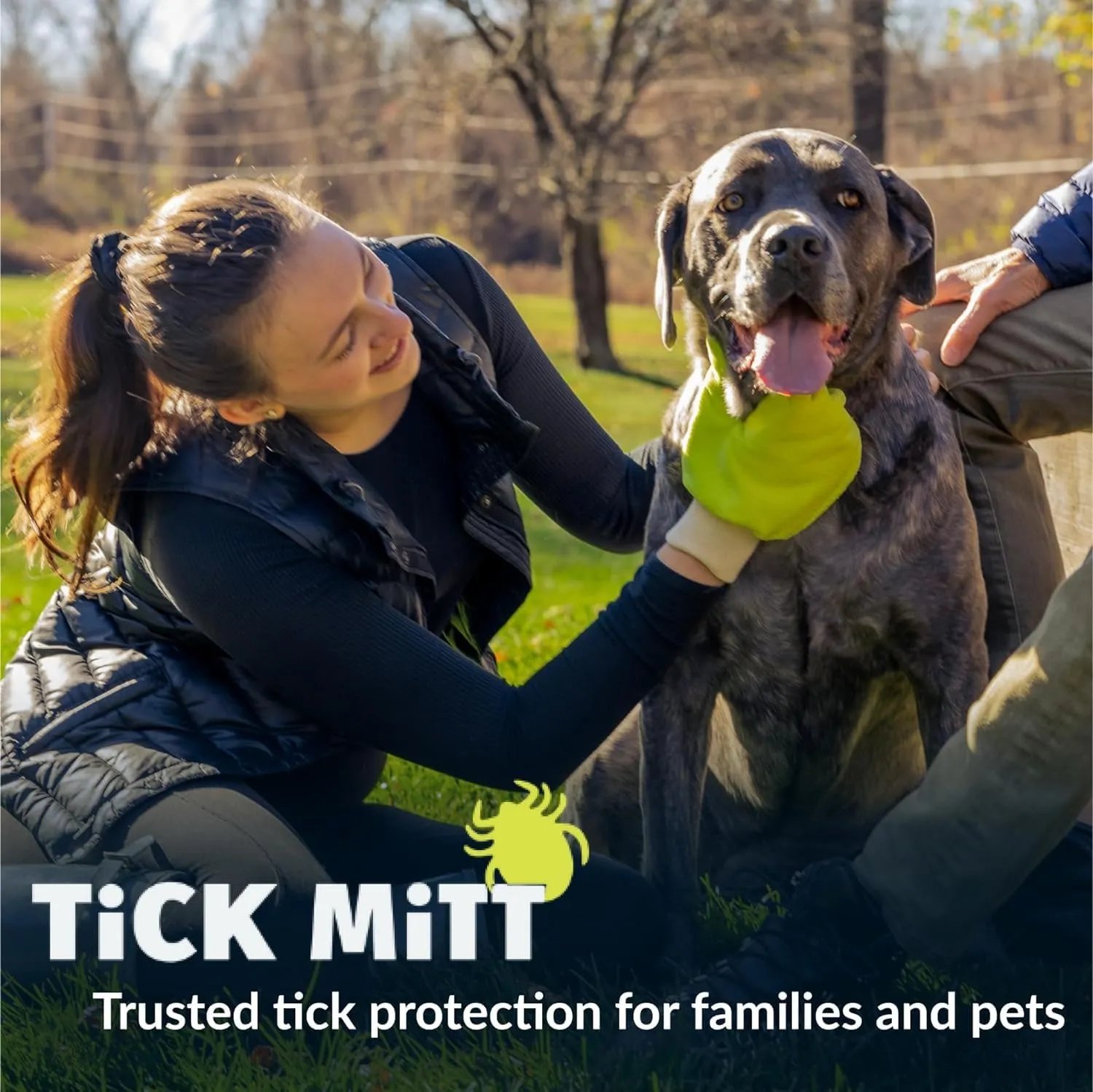 Yellow Tick Defense Glove - Durable, Comfortable, and Easy-to-Use Protective Tool for Humans and Pets to Safely Handle Ticks