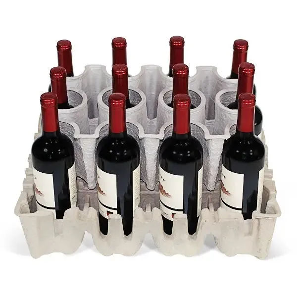 Twelve (12) Bottle Stand Up Wine Shipper Kit (Trays & Outer Shipping Box)