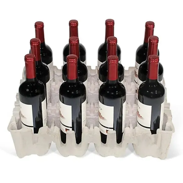 Twelve (12) Bottle Stand Up Wine Shipper Kit (Trays & Outer Shipping Box)