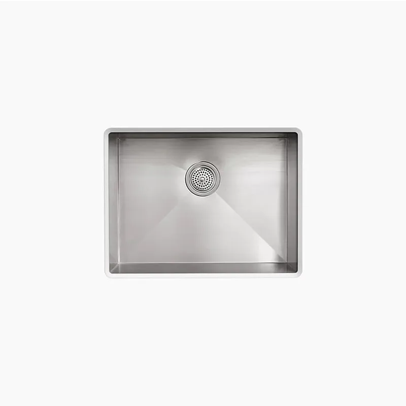 Vault 22" x 25" x 9.31" Stainless Steel Single-Basin Undermount Kitchen Sink - 4 Faucet Holes
